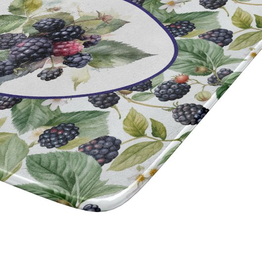 Planche À Découper Aquarelle de mûre Blackberry (Coin)