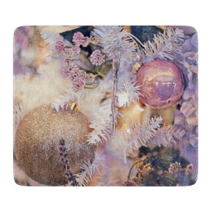 Planche À Découper Aquarelle de Noël violet