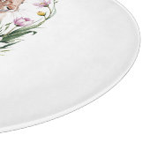 Planche À Découper Aquarelle de Pâques Lapin & Fleurs (Coin)