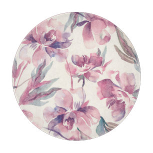 Planche À Découper Aquarelle de pivoines : arrière - plan floral tran