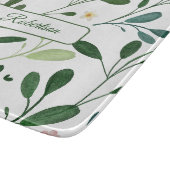 Planche À Découper Aquarelle de verdure avec nom (Coin)