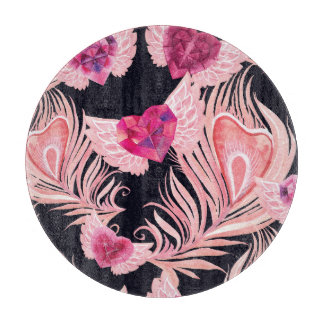 Planche À Découper Aquarelle douce et transparente Motif de Valentine