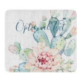 Planche À Découper Aquarelle douce Pastel Blooming Cactus  (Devant)