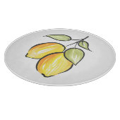 Planche À Découper Aquarelle et citrons d'encre (Coin)