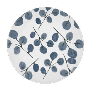 Planche À Découper Aquarelle Eucalyptus Bleu Botanique Main peinte