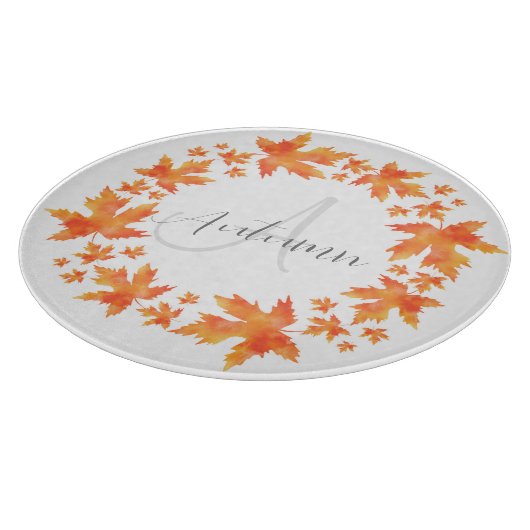 Planche À Découper Aquarelle Feuille d'érable (Coin)