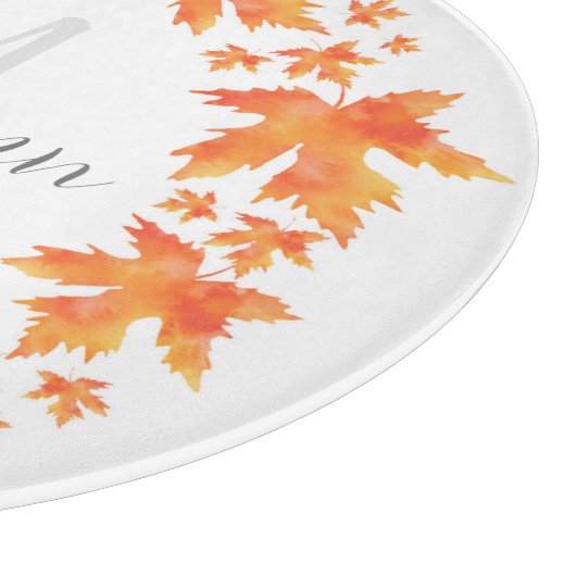 Planche À Découper Aquarelle Feuille d'érable (Coin)