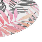 Planche À Découper Aquarelle Feuille rose tropicale (Coin)