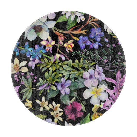 Planche À Découper Aquarelle Feuilles tropicaux : Motif transparent (Devant)