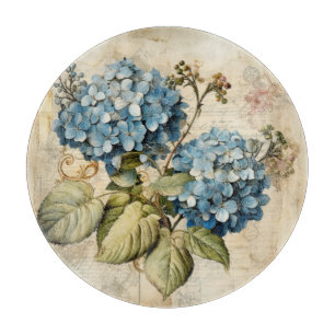 Planche À Découper Aquarelle Fleur Hydrangea Bleu