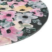 Planche À Découper Aquarelle florale foncée : belle impression. (Coin)