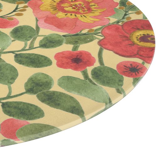 Planche À Découper Aquarelle florale rétro : Élégance intemporelle (Coin)