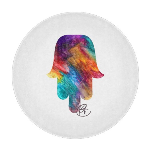 Planche À Découper Aquarelle Hamsa Art (Devant)