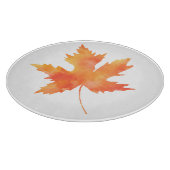 Planche À Découper Aquarelle jaune orange Feuille d'érable (Coin)
