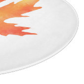 Planche À Découper Aquarelle jaune orange Feuille d'érable (Coin)