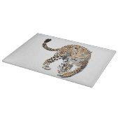 Planche À Découper aquarelle léopard jungle chat peint vert animal (Coin)