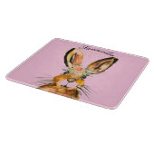 Planche À Découper Aquarelle mignonne Lapin Lapin Lièvre Pâques Flora (Coin)