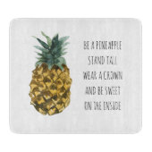 Planche À Découper Aquarelle moderne ananas et citation amusante posi (Devant)