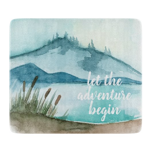 Planche À Découper Aquarelle moderne Nature Commençons l'aventure (Devant)