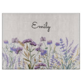 Planche À Découper Aquarelle monochrome violet Fleur sauvage pré (Devant)