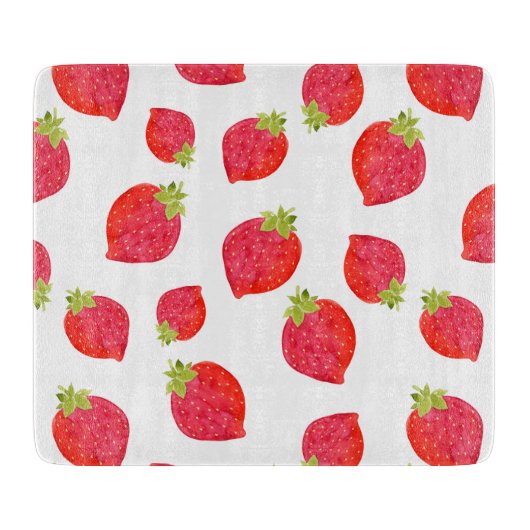 Planche À Découper Aquarelle Motif de fraise (Devant)