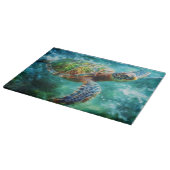 Planche À Découper Aquarelle Natation Tortue de mer (Coin)