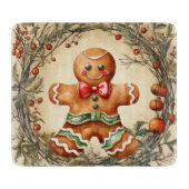 Planche À Découper Aquarelle Noël pain d'épices biscuit (Devant)