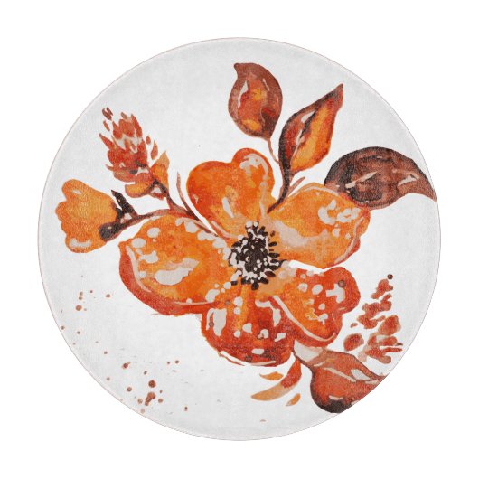 Planche À Découper Aquarelle orange miroir compact (Devant)
