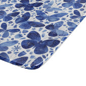 Planche À Découper Aquarelle papillon bleu et blanc (Coin)