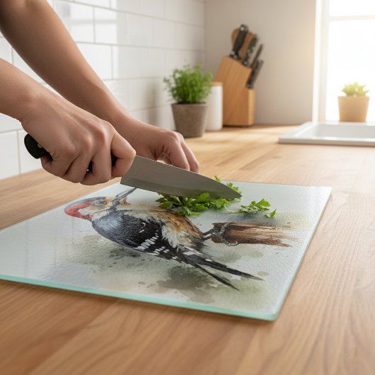 Planche À Découper Aquarelle Pic de forêt