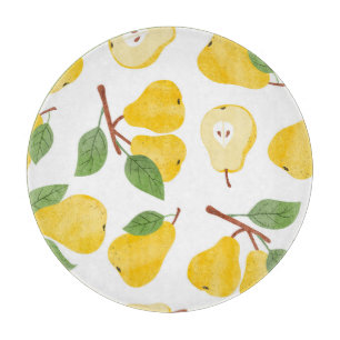 Planche À Découper Aquarelle Poires Motif de fruits Vintage