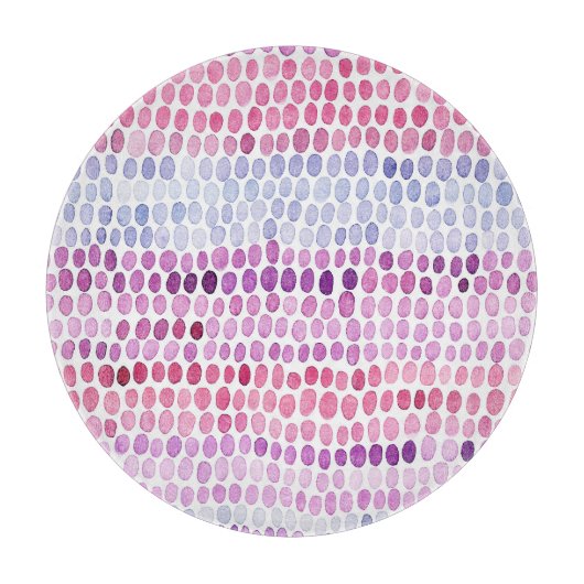 Planche À Découper Aquarelle rayée : Polka gris rose (Devant)
