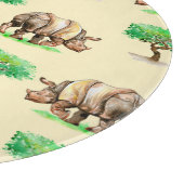 Planche À Découper Aquarelle Rhino : Motif peint à la main. (Coin)