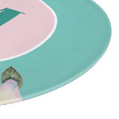 Planche À Découper Aquarelle Rose Ballerina Floral Monogram Circle (Coin)