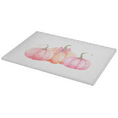 Planche À Découper Aquarelle rose Bow Citrouilles pour l'automne (Coin)