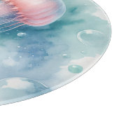 Planche À Découper Aquarelle rose délicate méduse (Coin)