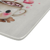 Planche À Découper Aquarelle rose et crème mignonne Chocolat chaud Mu (Coin)