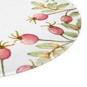 Planche À Découper Aquarelle rose hanches (Coin)