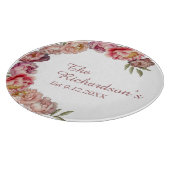 Planche À Découper Aquarelle rose poussiéreuse Peony personnalisé (Coin)