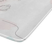 Planche À Découper Aquarelle rose romantique Floral (Coin)