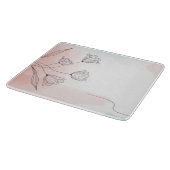 Planche À Découper Aquarelle rose romantique Floral (Coin)