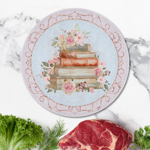 Planche À Découper Aquarelle Roses Roses et Livres Floral Coupé