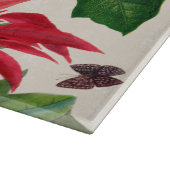 Planche À Découper Aquarelle rouge rustique Poinsettia Flore Verdure (Coin)