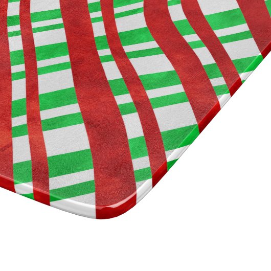 Planche À Découper Aquarelle rouge vert Diagonal Plaid (Coin)