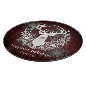 Planche À Découper Aquarelle rustique Rinder blanc Personnalisé Rouge (Coin)