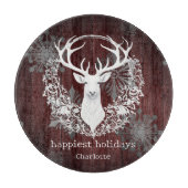 Planche À Découper Aquarelle rustique Rinder blanc Personnalisé Rouge (Devant)