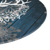 Planche À Découper Aquarelle rustique Rinder blanc Personnaliser Bleu (Coin)