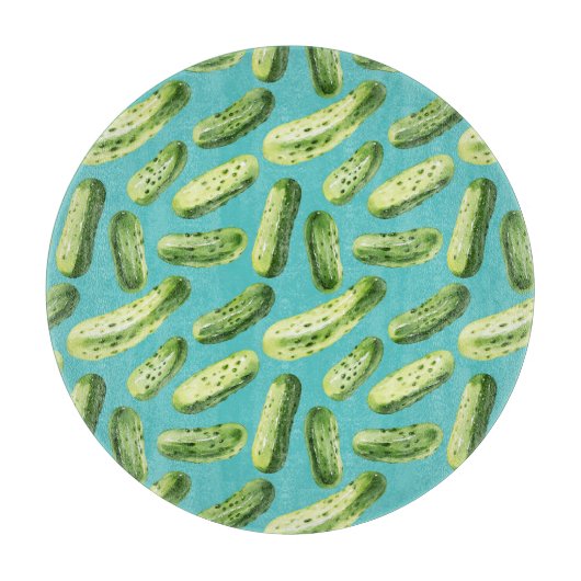 Planche À Découper Aquarelle sur turquoise (Devant)