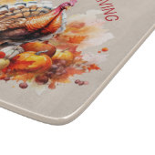 Planche À Découper Aquarelle Thanksgiving Turquie et Citrouilles (Coin)