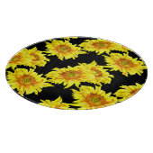 Planche À Découper Aquarelle tournesol noir sans couture Motif (Coin)